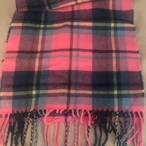 D&Y Vibrant Pink and Blue Checkered Scarf
